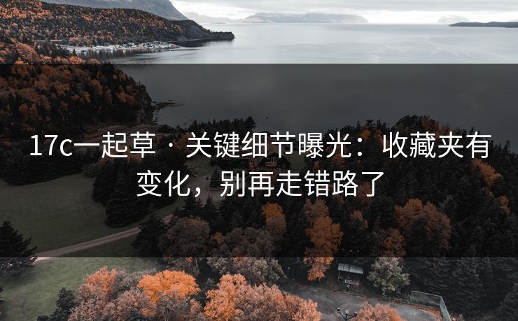 17c一起草 · 关键细节曝光：收藏夹有变化，别再走错路了